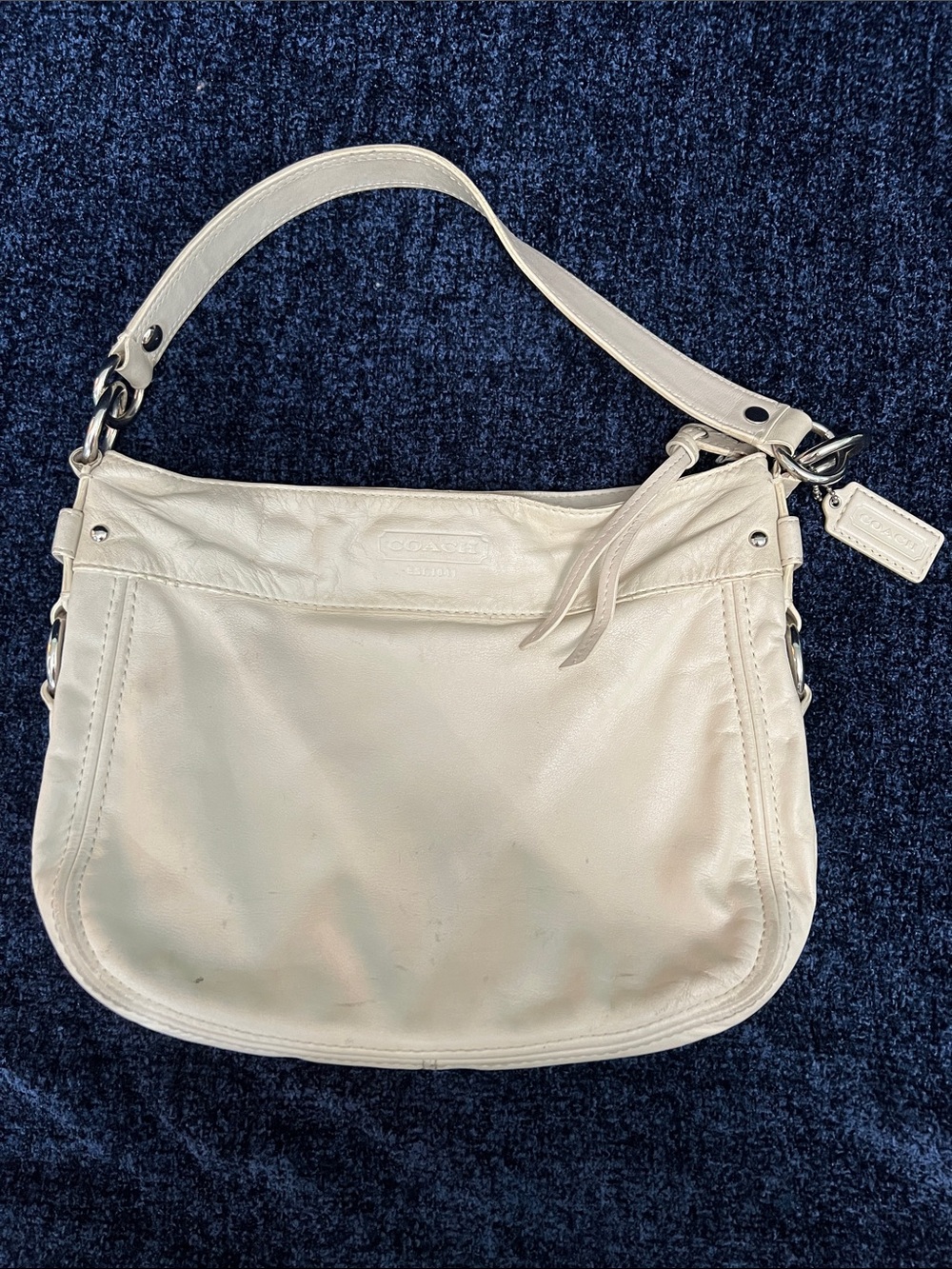 Coach Cream Leather Shoulder Hobo with Tag